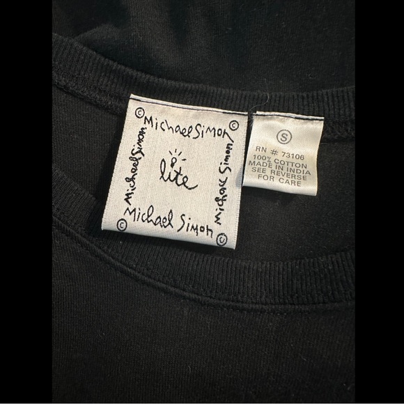 MICHAEL SIMON Lite Floral Embroidered Midi Dress Black Scoop Neck Pullover Pink - Picture 8 of 10